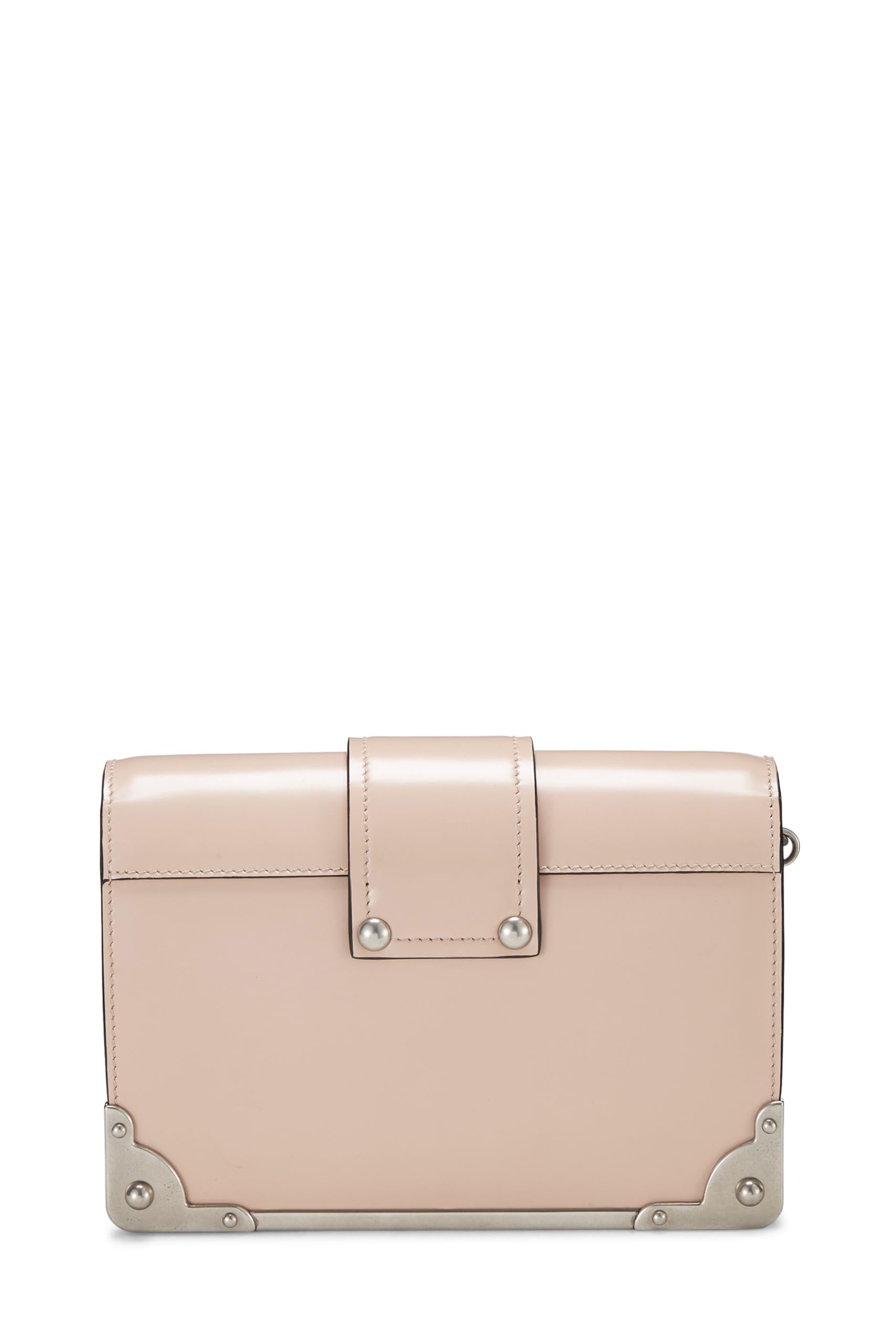 Prada, Pink Leather Cahier Crossbody, Pink