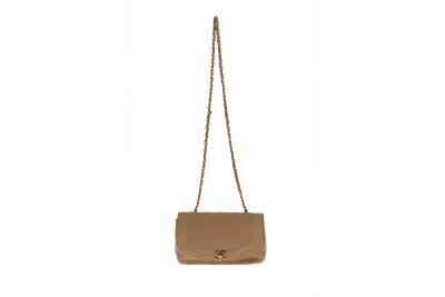 Chanel Beige Lambskin Diana Flap Bag 1989 91