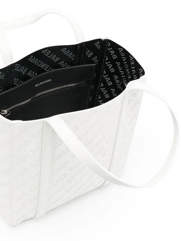 Luxury Balenciaga Trending 2026 Everyday All Over Logo Leather Tote Back White