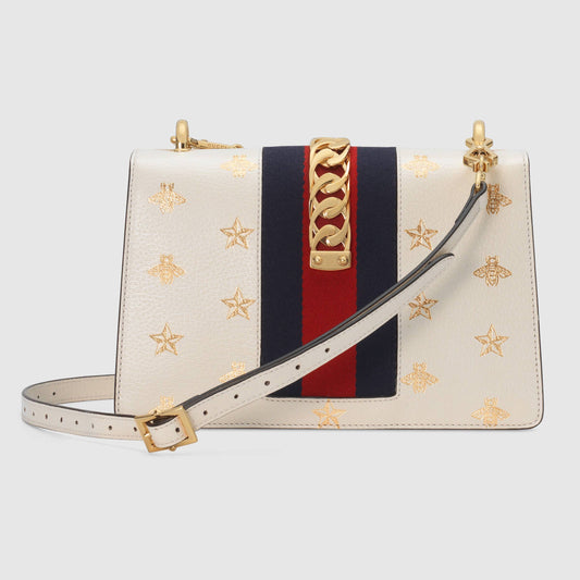 Gucci Monogram Nylon Chain Leather Crossbody