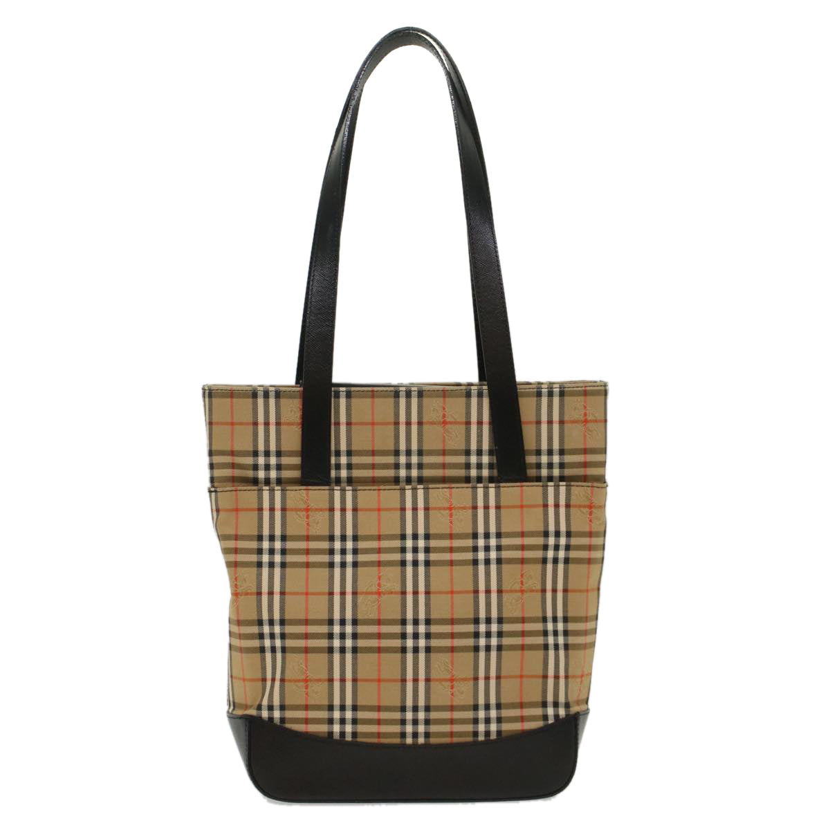 Burberry Nova Check Shoulder Bag Nylon Leather Beige Auth 52494