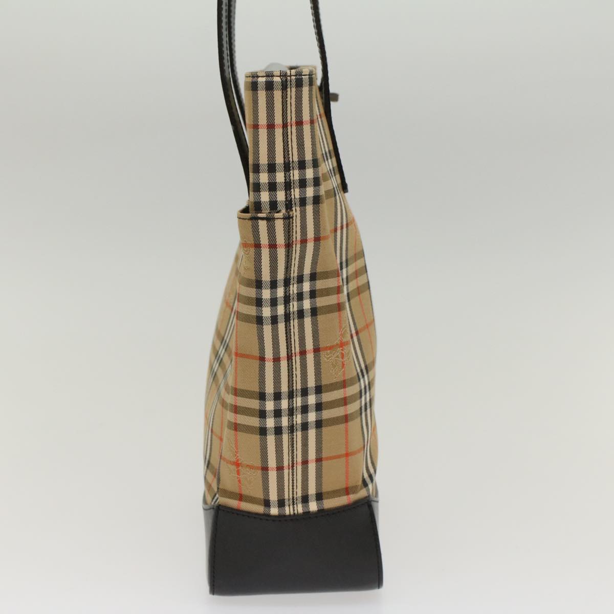 Burberry Nova Check Shoulder Bag Nylon Leather Beige Auth 52494