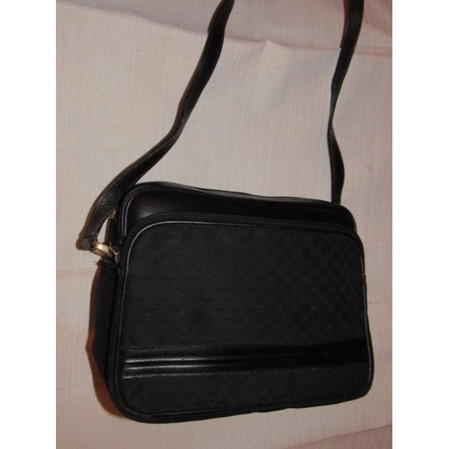 Gucci Leather Canvas Shoulder Bag