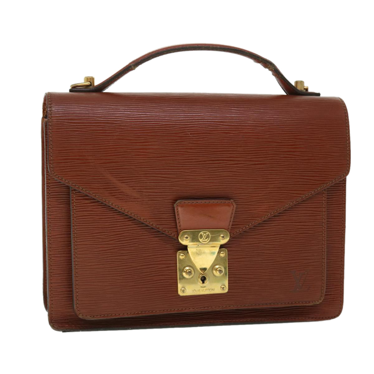 LOUIS VUITTON Epi Monceau Hand Bag Brown M52123 LV Auth 52984