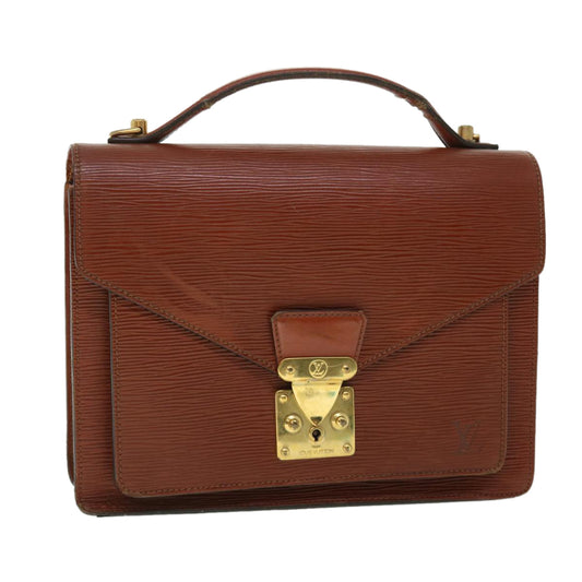 LOUIS VUITTON Epi Monceau Hand Bag Brown M52123 LV Auth 52984