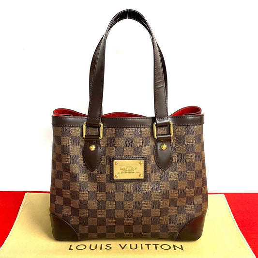 LOUIS VUITTON Tote Bag Leather, PVC Brown Damier Hamstead PM Women