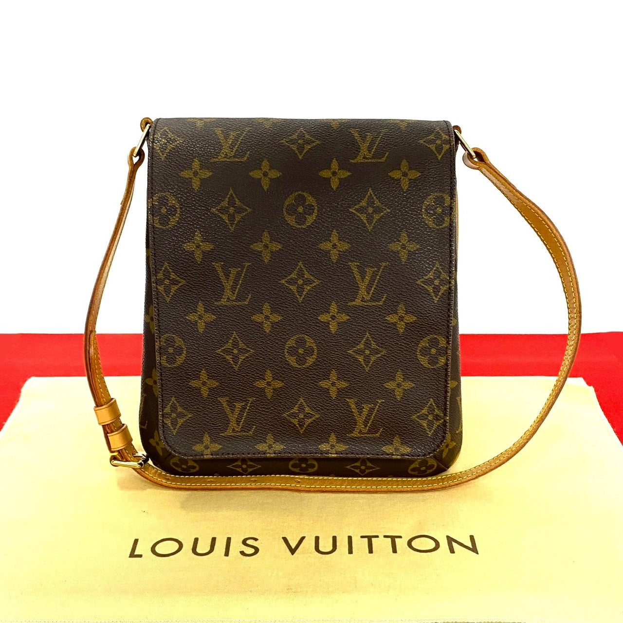 LOUIS VUITTON Shoulder Bag Leather, PVC Brown Monogram Musette Salsa mens(Unisex)
