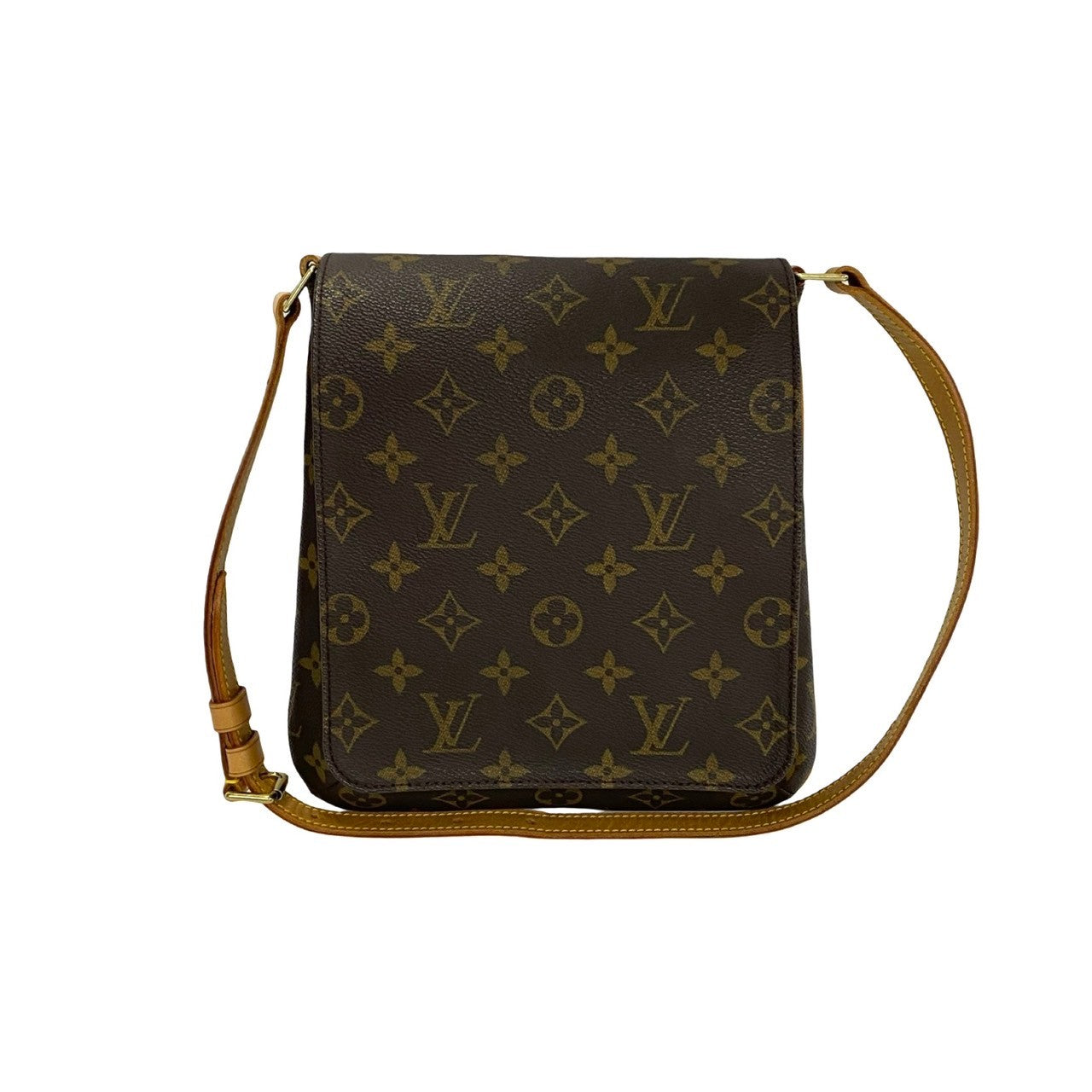 LOUIS VUITTON Shoulder Bag Leather, PVC Brown Monogram Musette Salsa mens(Unisex)