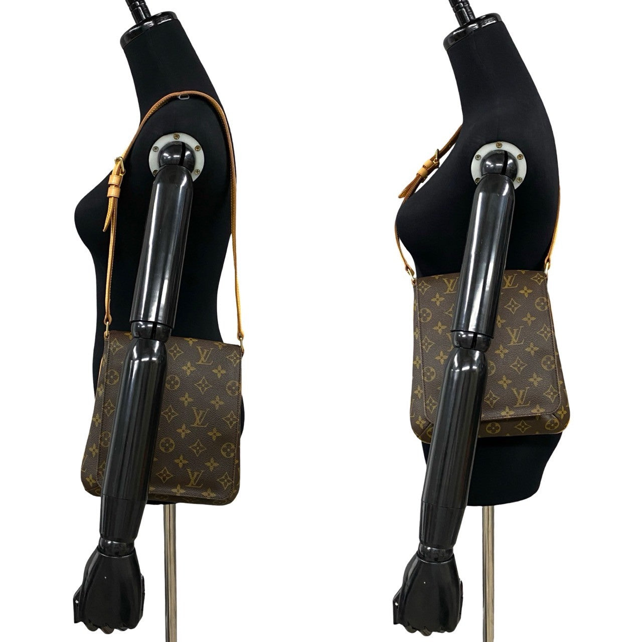 LOUIS VUITTON Shoulder Bag Leather, PVC Brown Monogram Musette Salsa mens(Unisex)