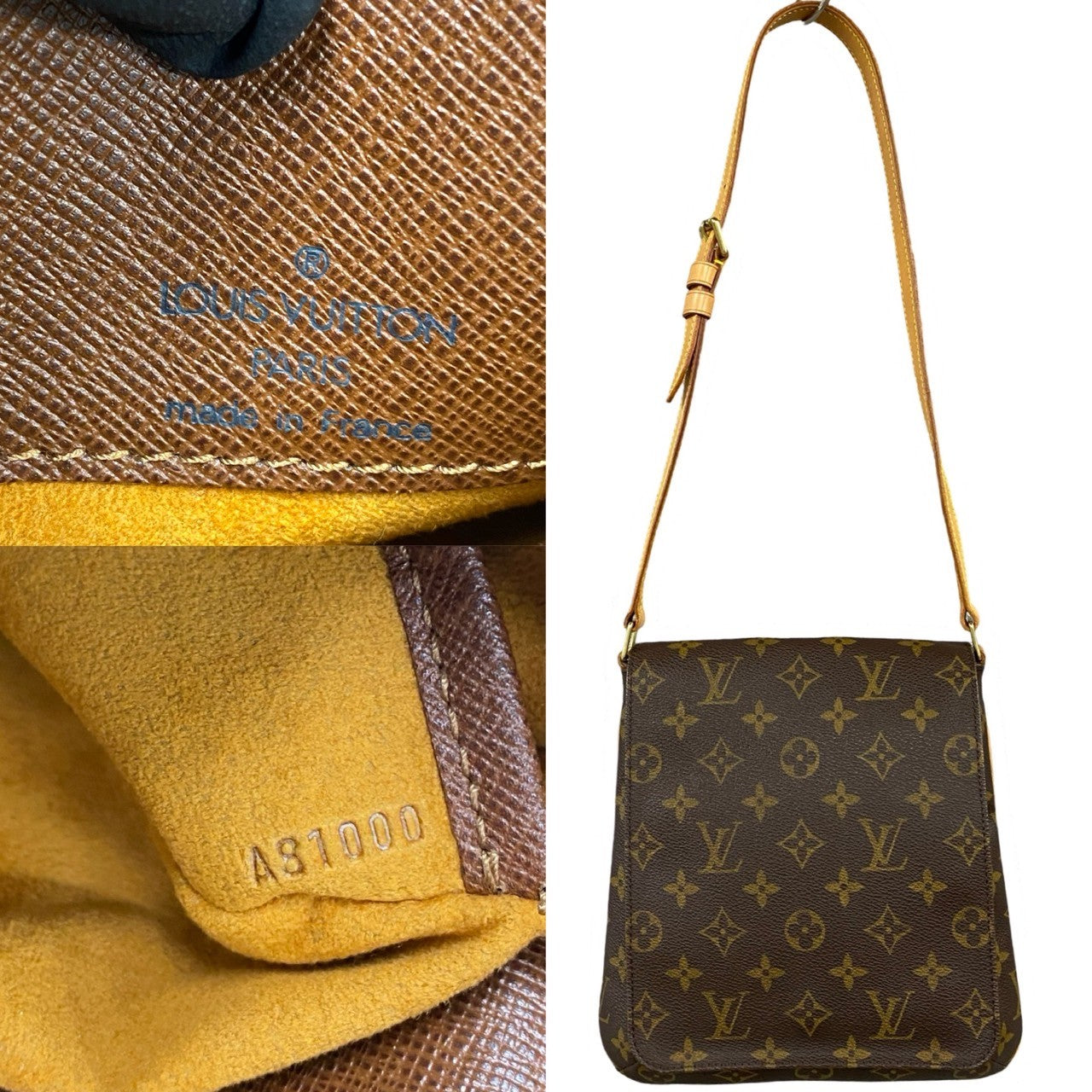 LOUIS VUITTON Shoulder Bag Leather, PVC Brown Monogram Musette Salsa mens(Unisex)
