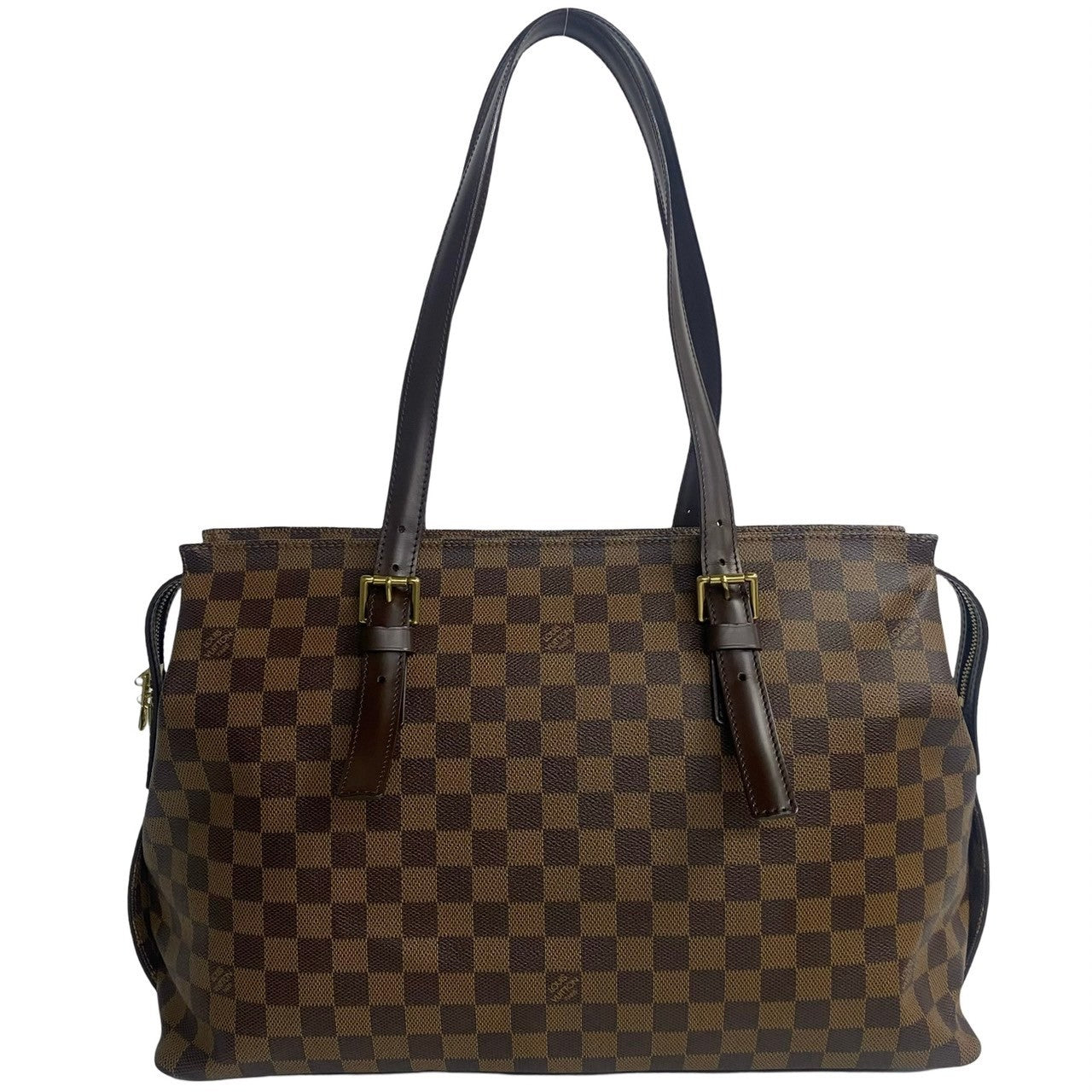 LOUIS VUITTON Tote Bag Leather, PVC Brown Damier Chelsea Women