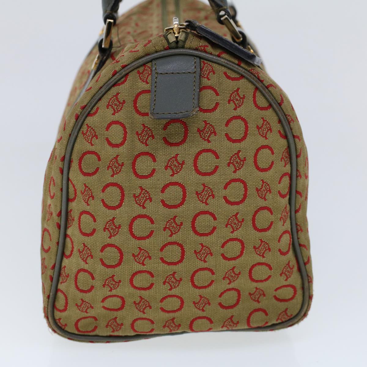 Luxury CELINE C Macadam Canvas Hand Bag Leather Khaki 53734