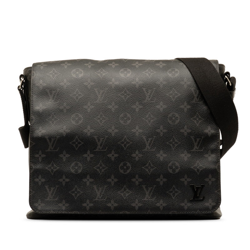 Louis Vuitton Monogram Eclipse District MM NM Shoulder Bag Messenger Bag M44001 Black PVC Leather Men Louis Vuitton