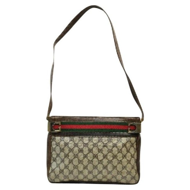 Gucci Leather Canvas Shoulder Bag