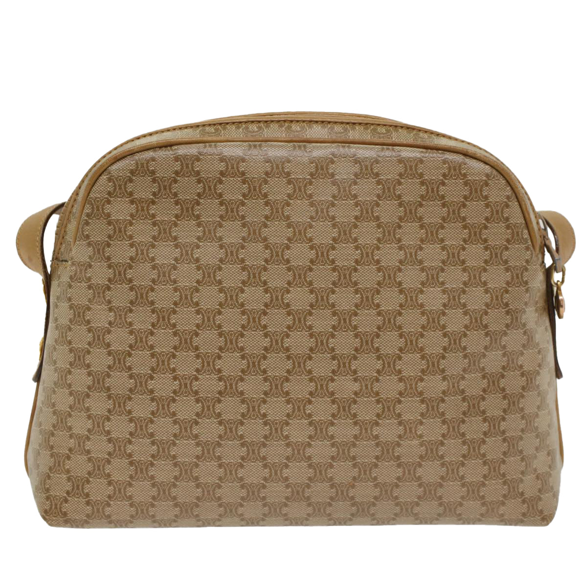 Luxury CELINE Macadam Canvas Shoulder Bag Beige 54135