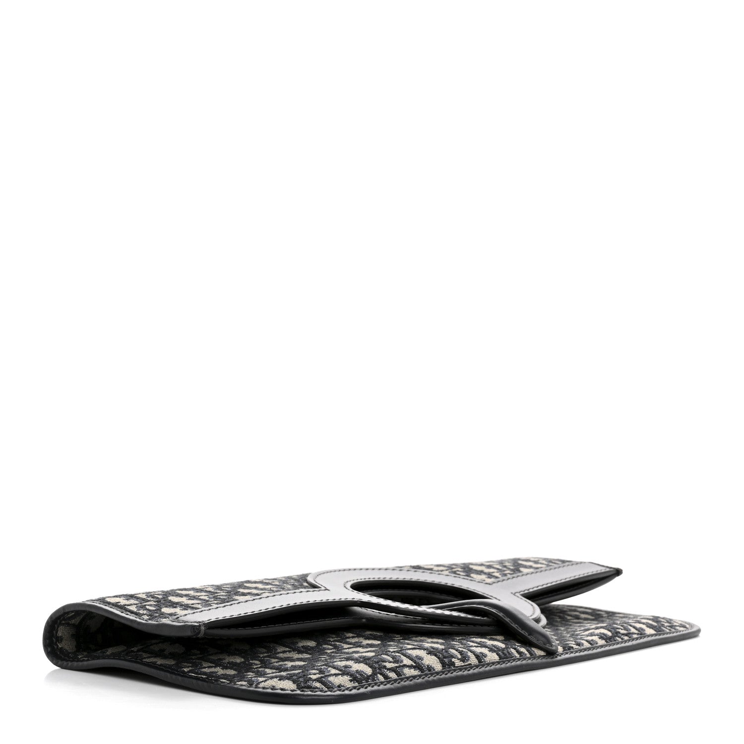 Christian Dior Oblique Fold Over Clutch Blue