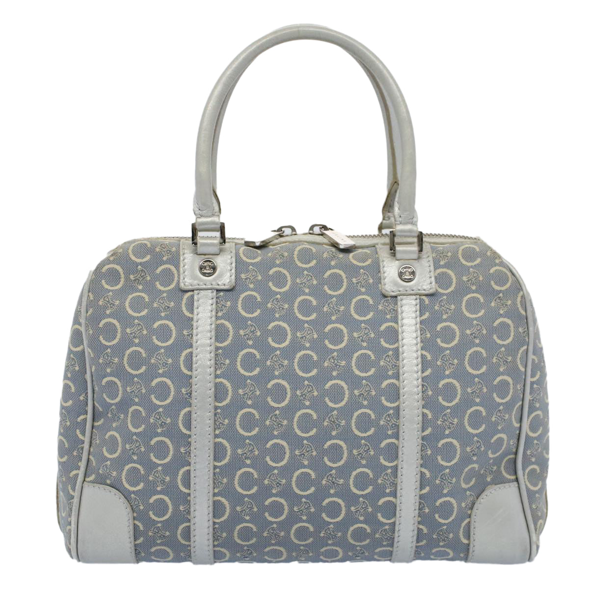 Luxury CELINE C Macadam Canvas Hand Bag Light Blue 54505