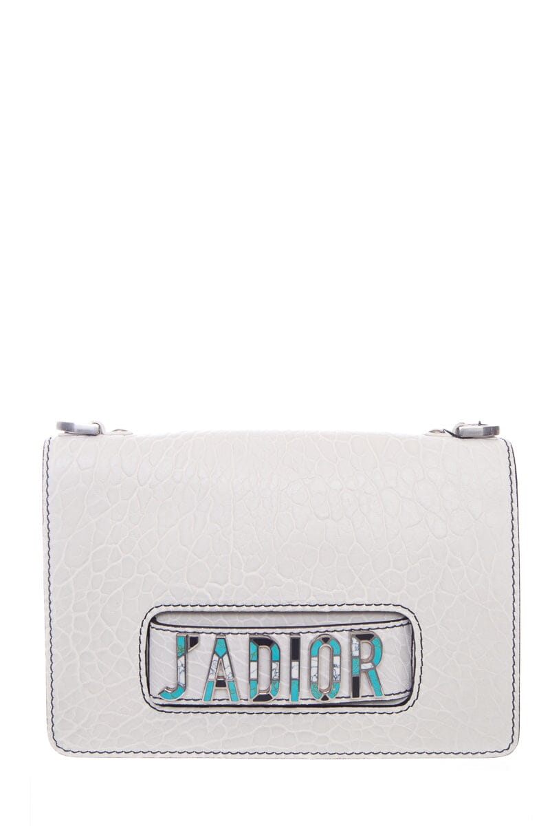 Dior White Calfskin Leather J'Adior Mosaic Handbag