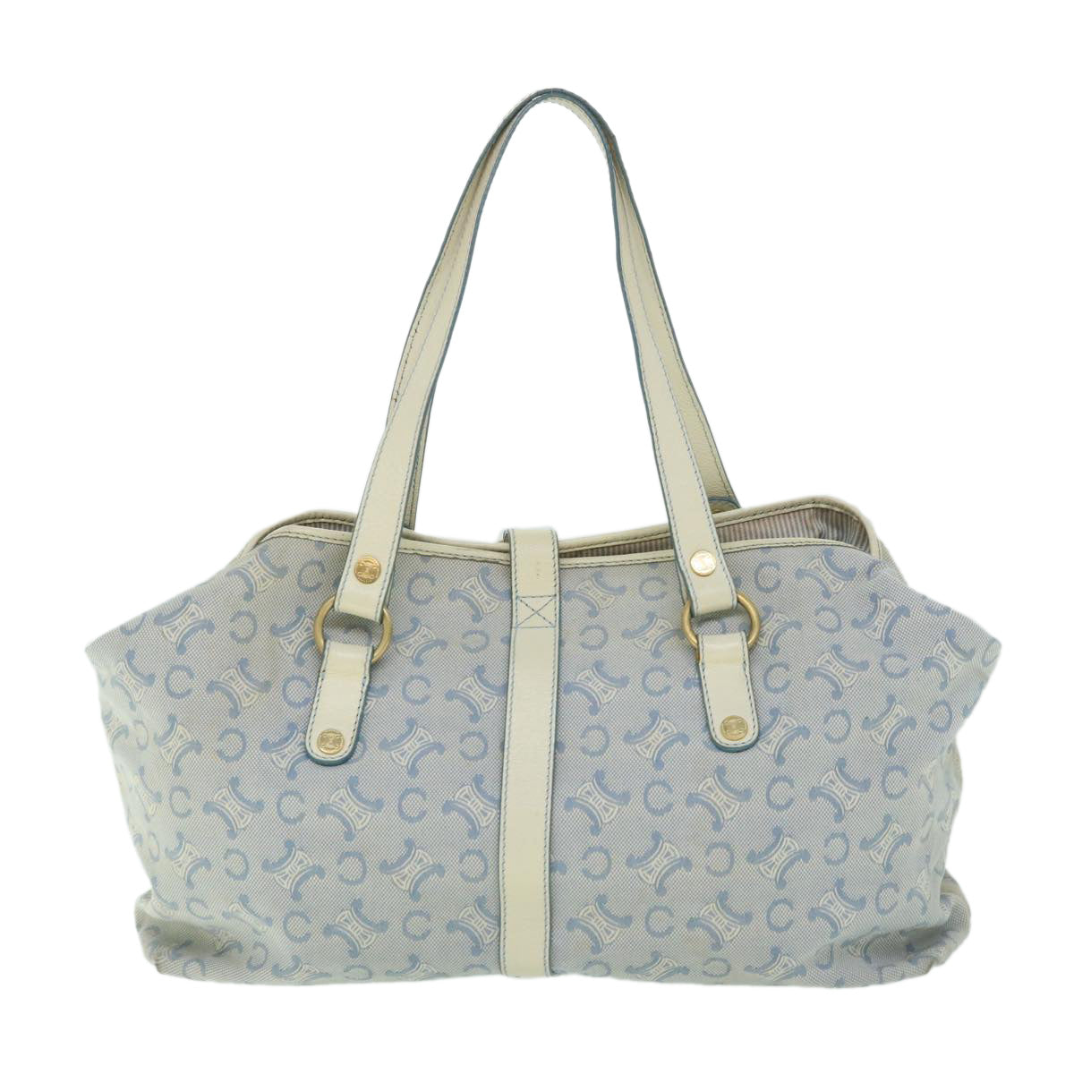Luxury CELINE C Macadam Canvas Tote Bag Blue 54807