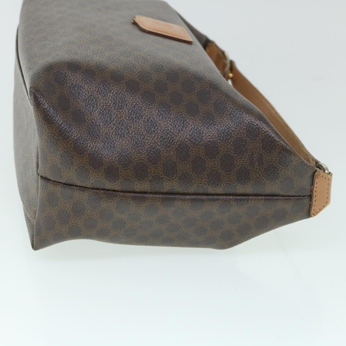 Luxury CELINE Macadam Canvas Shoulder Bag PVC Leather Brown 54855