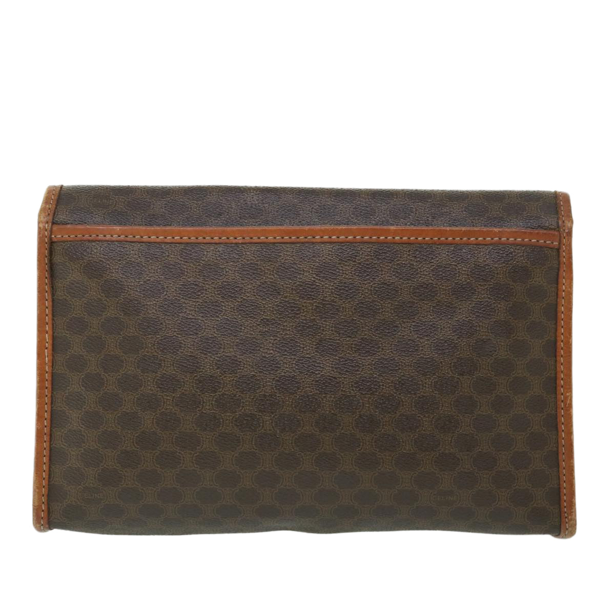 Luxury CELINE Macadam Canvas Shoulder Bag PVC Leather Brown 54954
