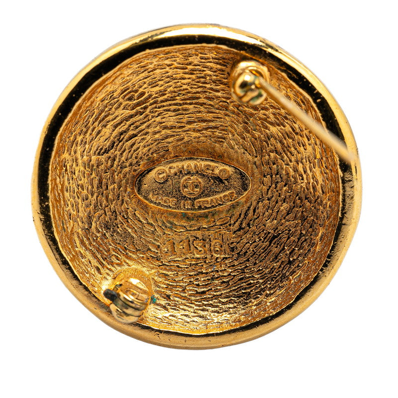 Chanel Gold Plated Coco Mark Round Brooch Classic Flap Tote