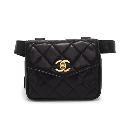 Chanel Black Quilted Lambskin Mini Belt Bag