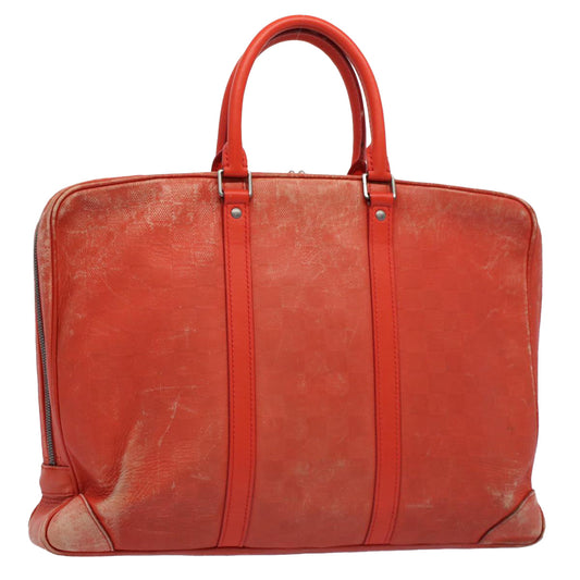 LOUIS VUITTON Damier Infini Porte Documents Voyage Bag Orange M56004 Auth 55372