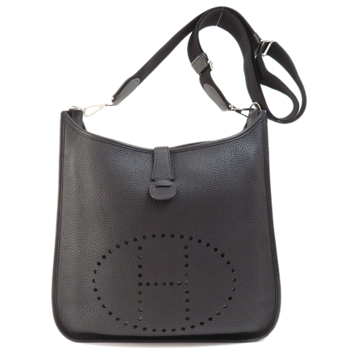 HERMES Shoulder Bag Togo black Evelyn 3 Black SilverMetal Women