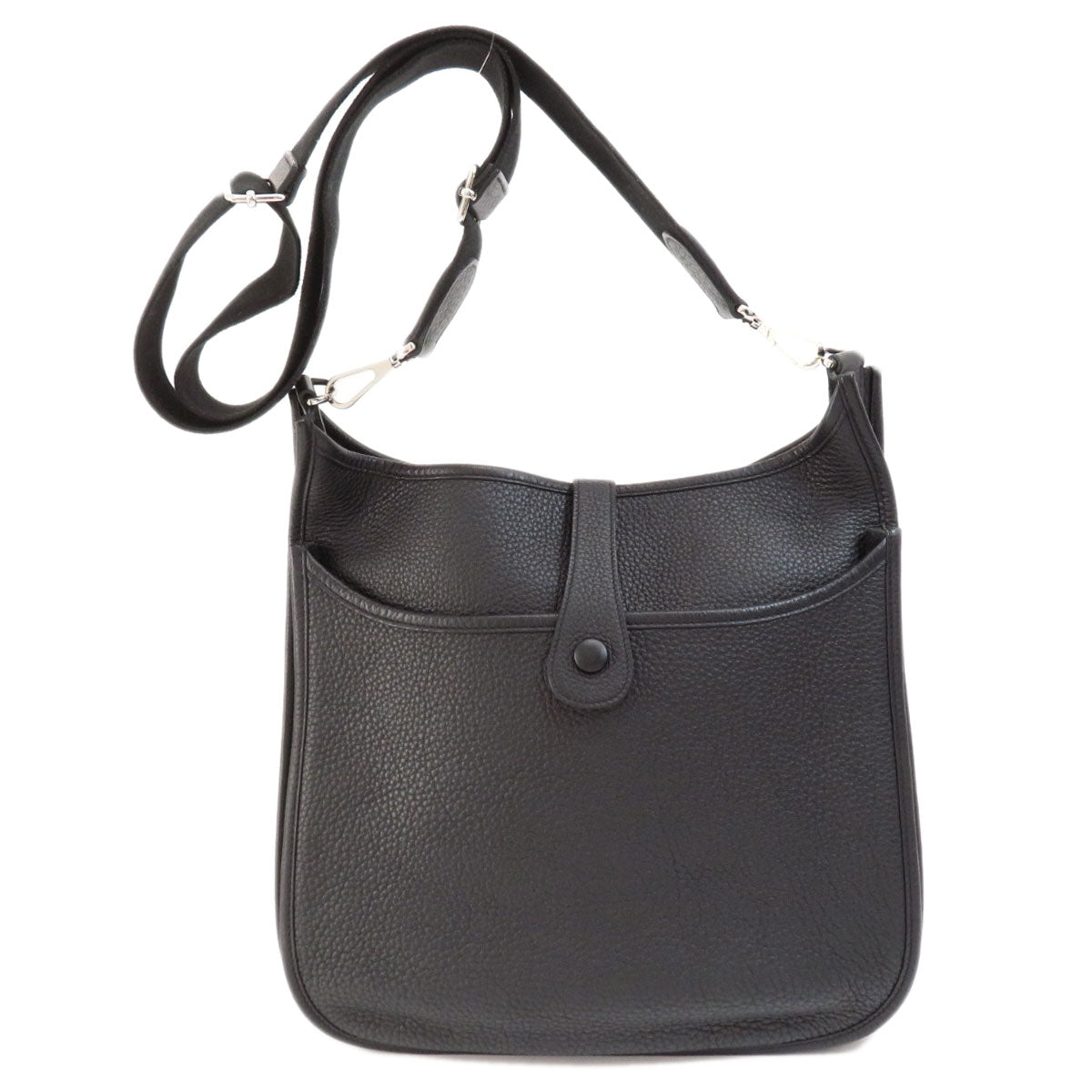 HERMES Shoulder Bag Togo black Evelyn 3 Black SilverMetal Women