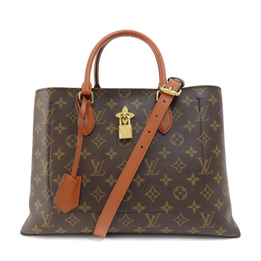 LOUIS VUITTON Handbag Monogram canvas Brown Flower Tote Monogram