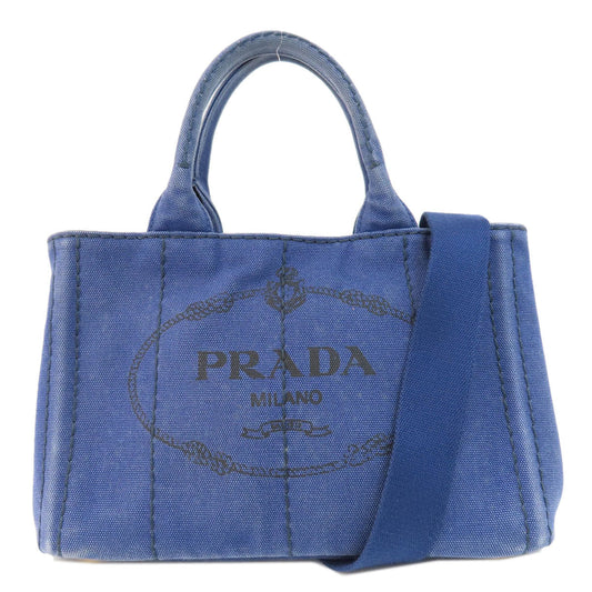 PRADA Handbag B2439G canvas blue Canapa mini 2 WAY