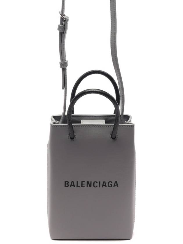 Luxury Balenciaga Trending 2026 Logo Print Phone Holder Small Cross Bag Grey