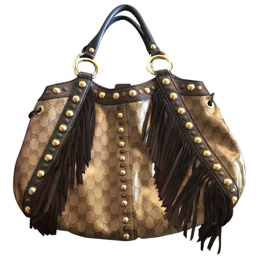 Gucci brown cloth handbag