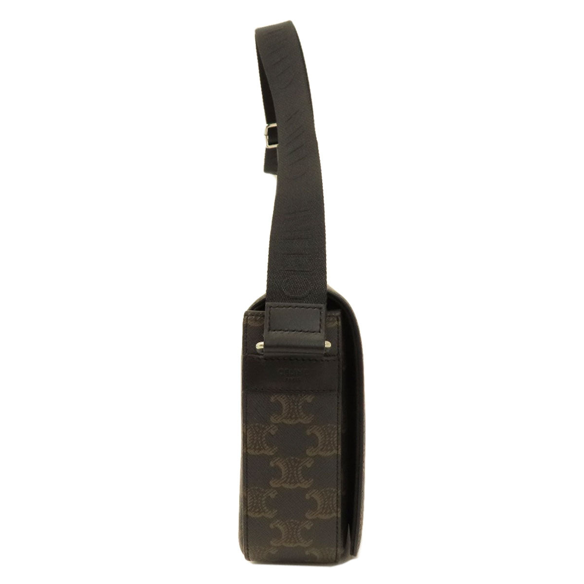 CELINE Shoulder Bag PVC, Leather Brown Triomphe Women