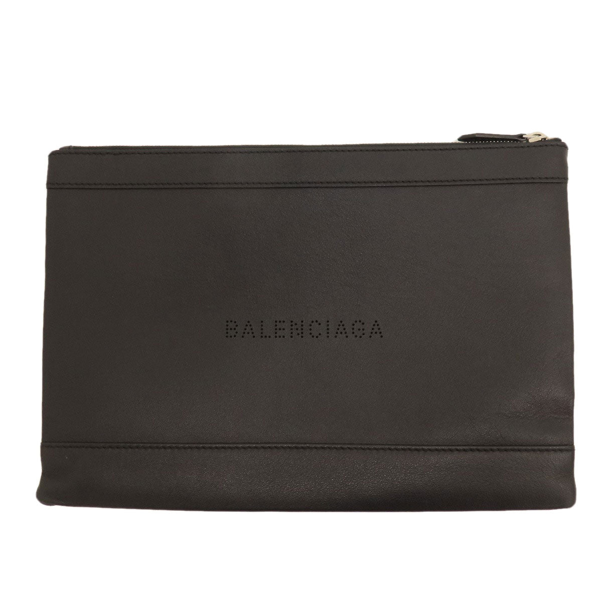 BALENCIAGA Clutch bag 373834 leather black logo Women