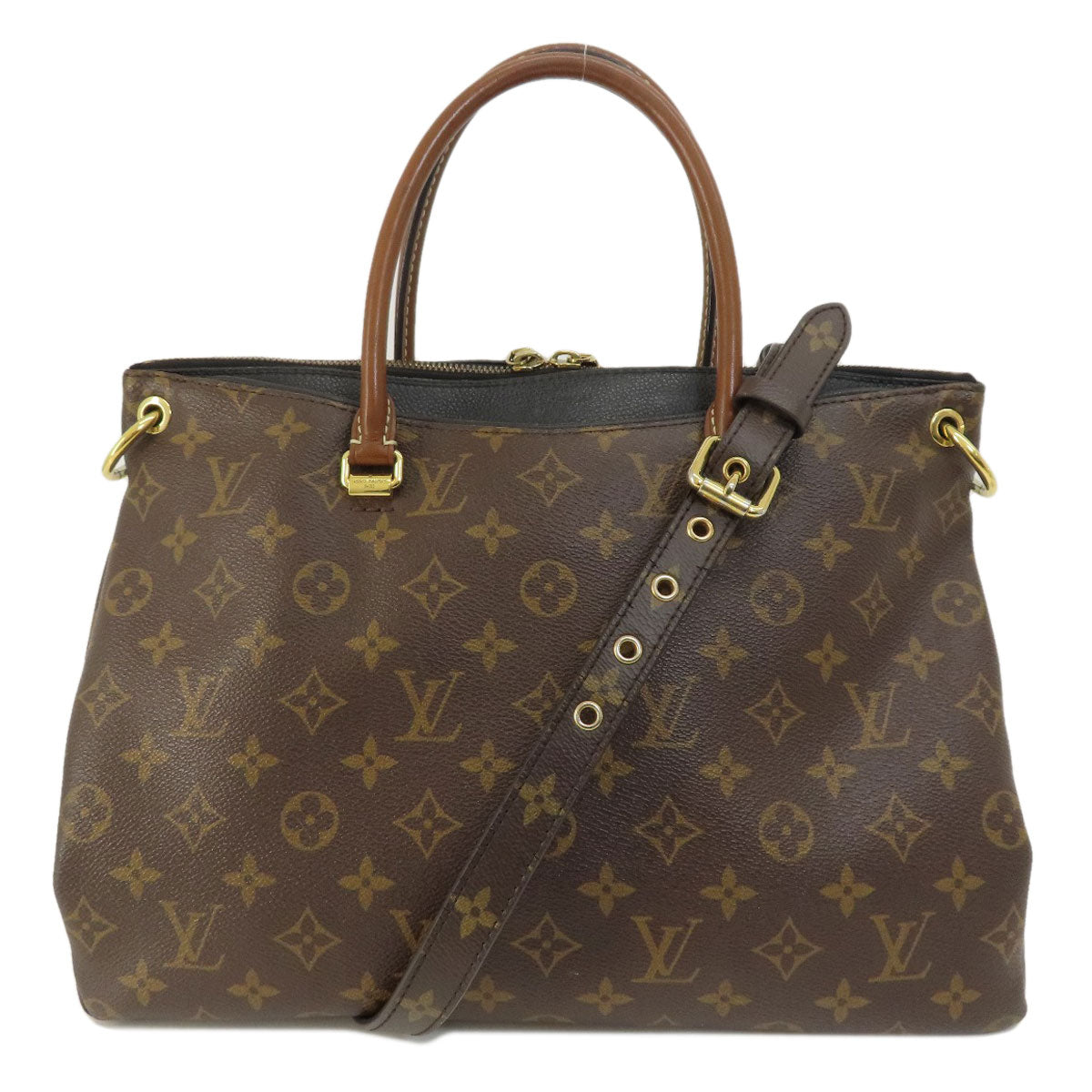 LOUIS VUITTON Handbag Monogram canvas Brown Pallas MM Monogram Women