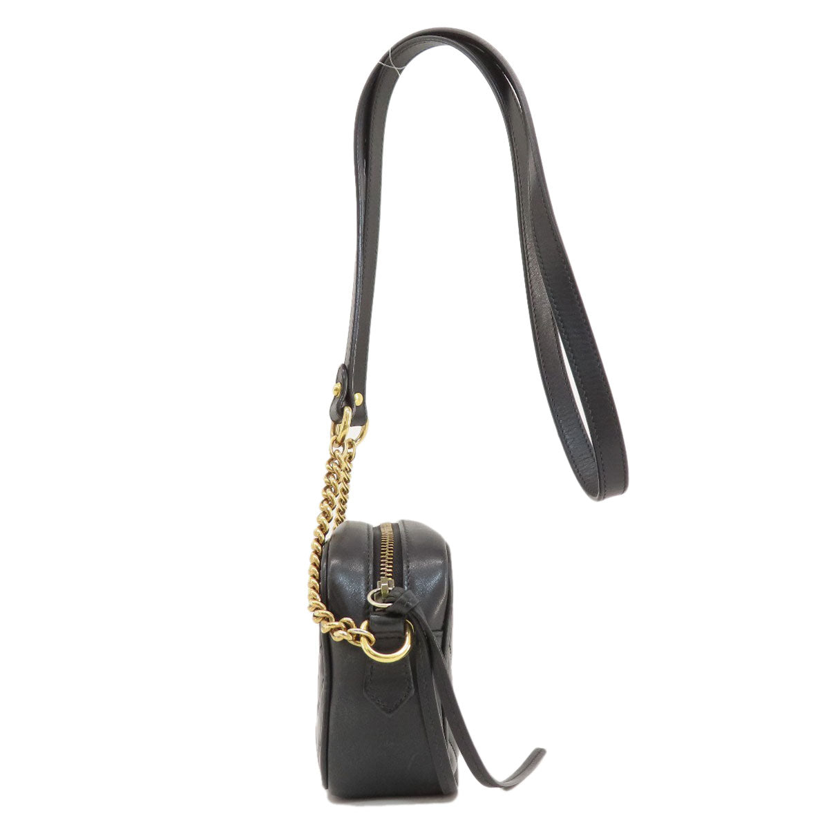 GUCCI Shoulder Bag 448065 Calfskin black GG Marmont mini bag