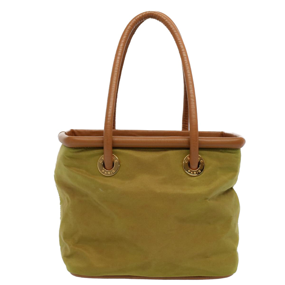 Luxury CELINE Hand Bag Nylon Leather Khaki 56308