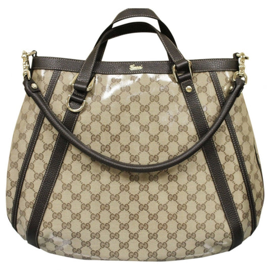 Gucci beige patent leather handbag