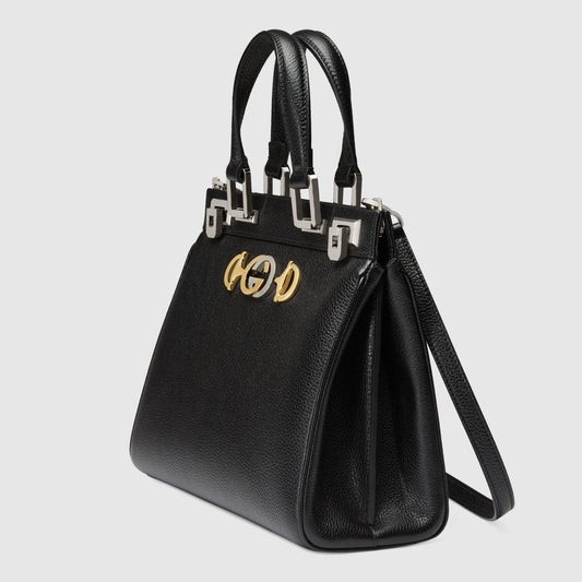 Gucci Monogram Leather Top Handle Crossbody