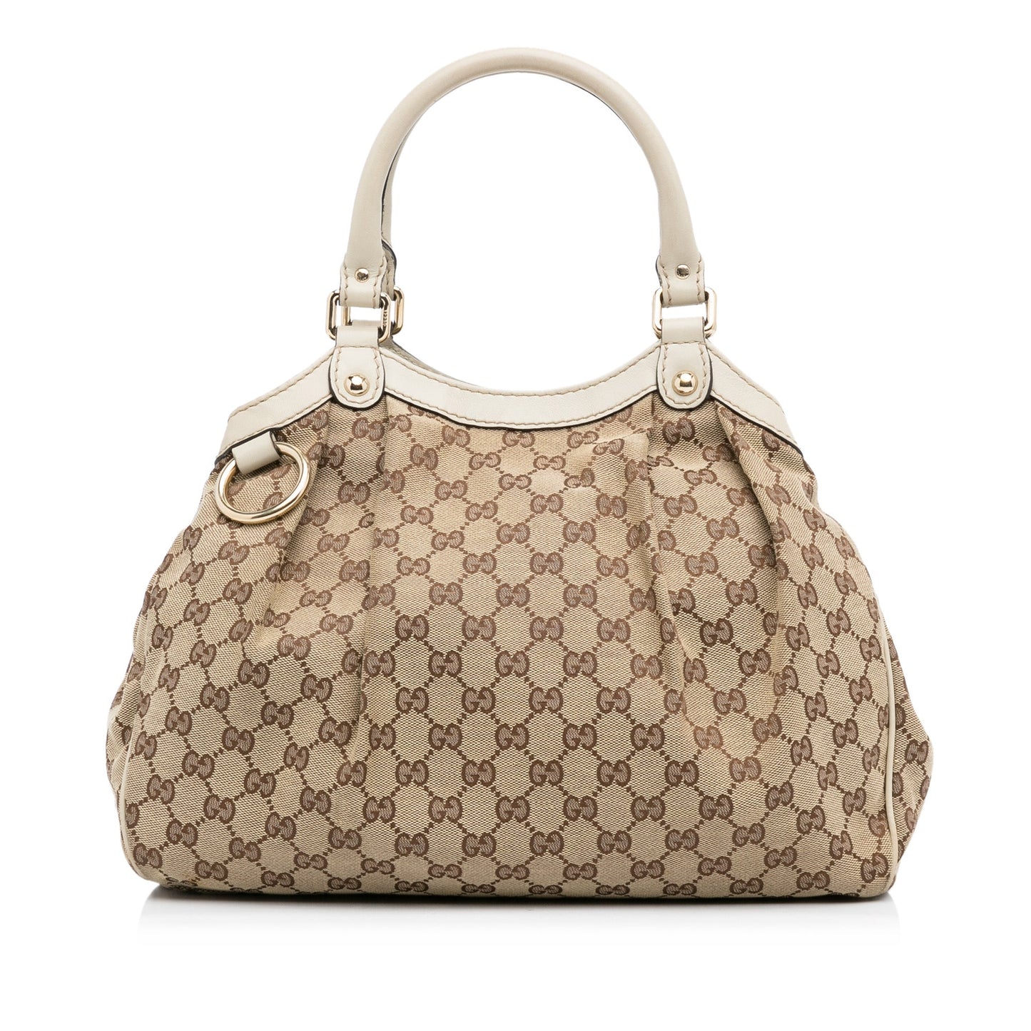 Gucci Sukey Tan Leather Canvas Tote