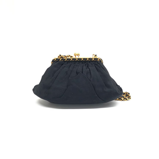 Chanel Kiss Lock Velvet Shoulder Bag