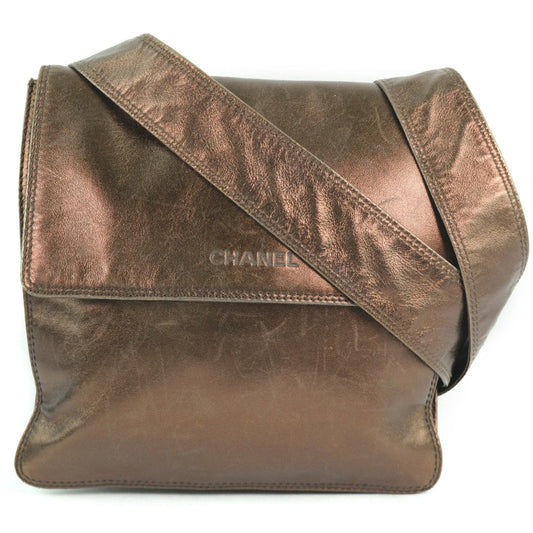 CHANEL Shoulder Bag Calfskin bronze unisex(Unisex)