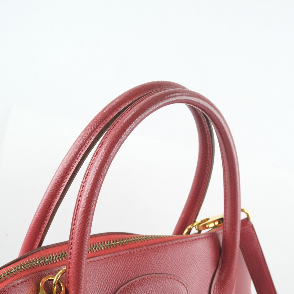 HERMES Handbag Courchevel Red Bored 31 Women