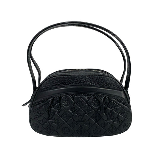 LOUIS VUITTON Handbag leather black Monogram Vienna Clara