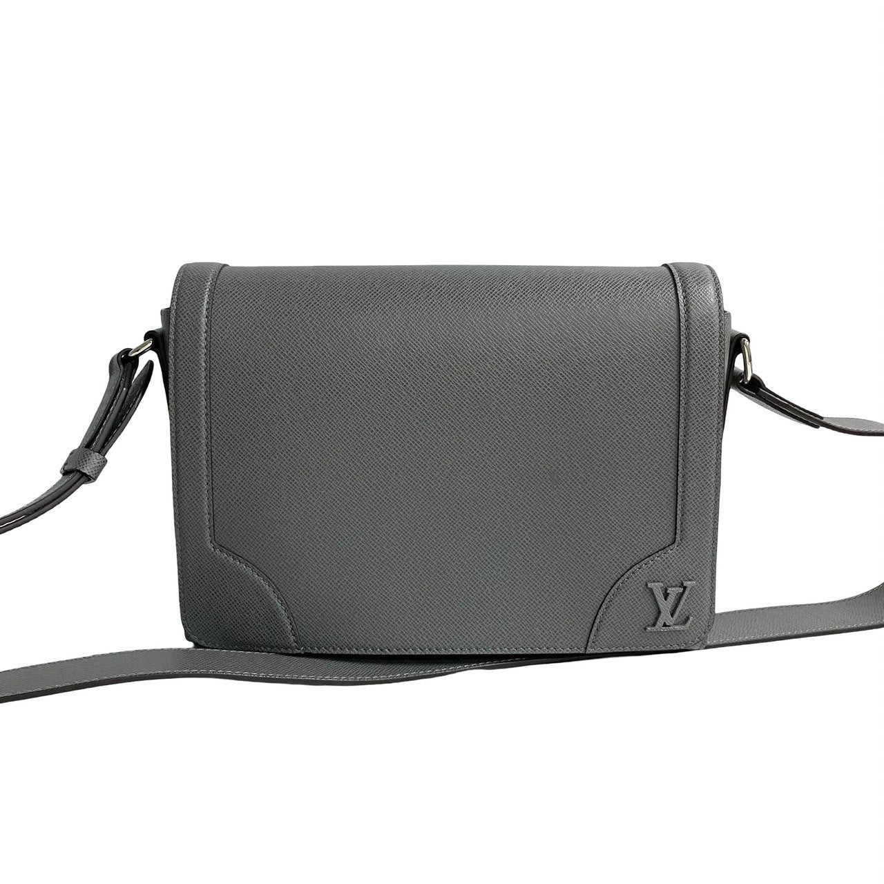 LOUIS VUITTON Shoulder Bag Taiga gray Taiga new flap messenger mens