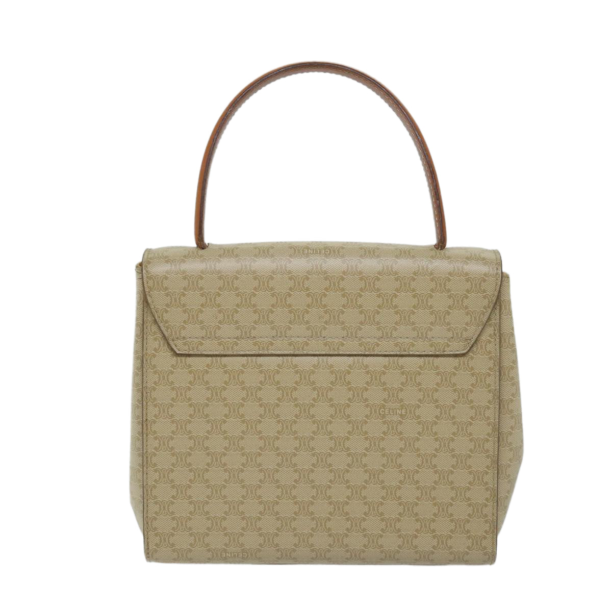 Luxury CELINE Macadam Canvas Hand Bag 2way Beige 57217