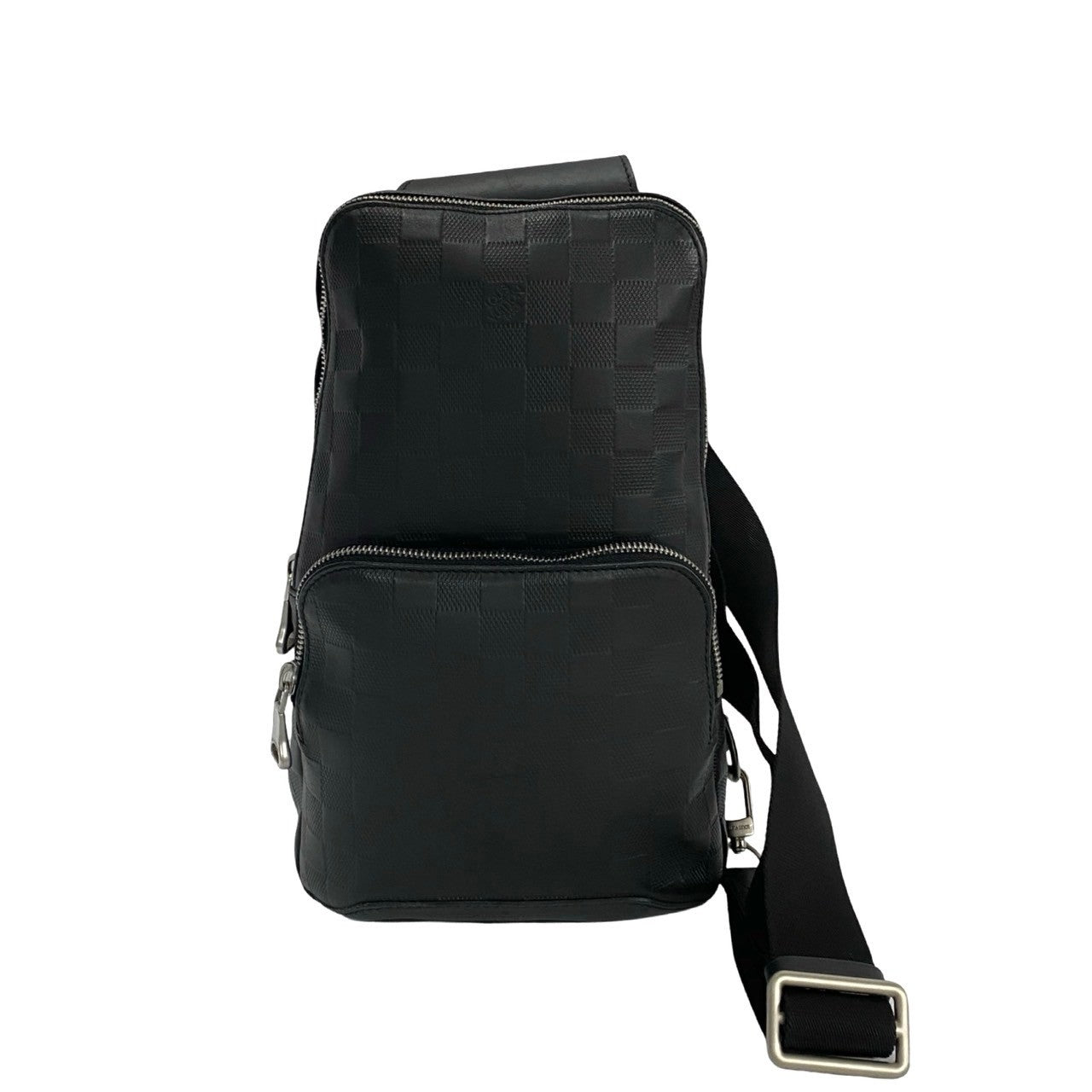 LOUIS VUITTON Shoulder Bag leather black Damier Anfini avenue sling mens