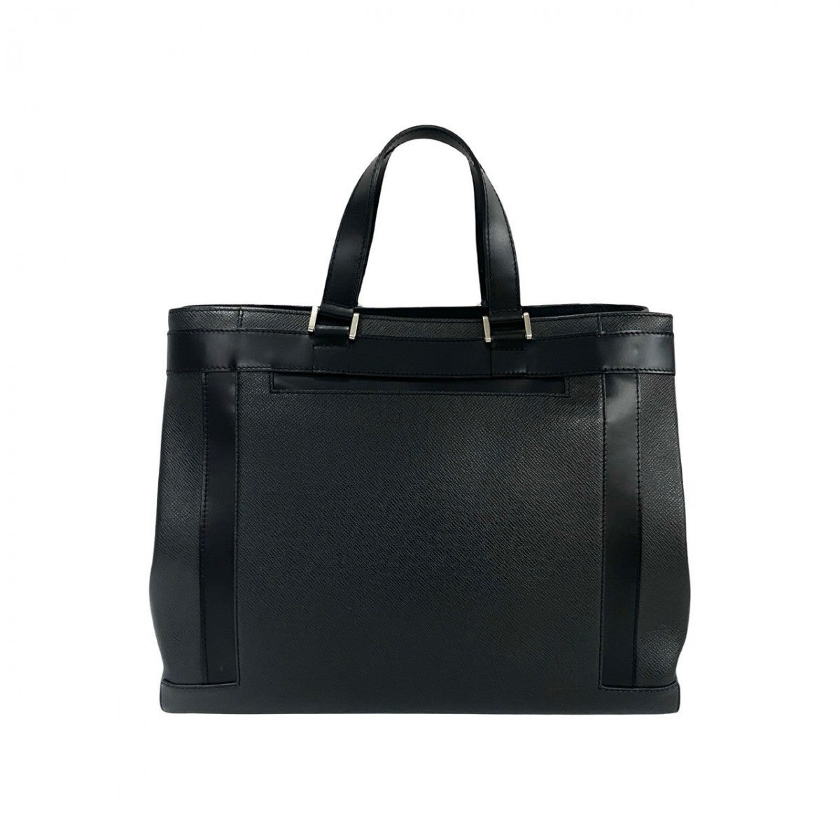 LOUIS VUITTON Business bag leather black Taiga Kasbeck GM mens